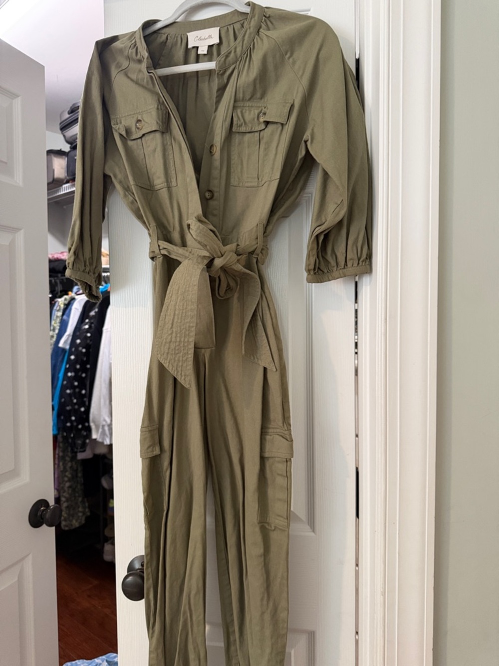 Cleobella Olive Green Utility Jumpsuit